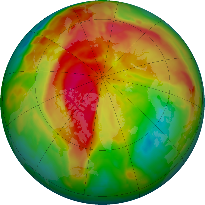 Arctic ozone map for 27 March 2012